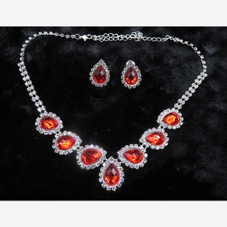 The new bride jewelry  diamond  fashion necklace set can be customized
