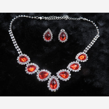 The new bride jewelry  diamond  fashion necklace set can be customized