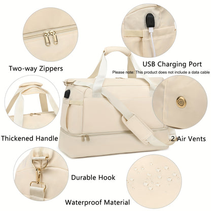 Women's Travel Sports Gym Yoga Duffel Weekender Overnight Totes Bag