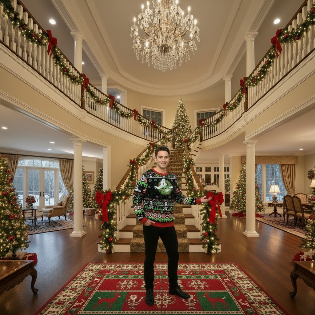 Christmas print sweater