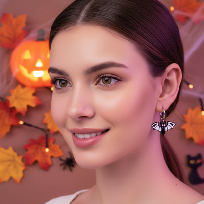 Halloween Funny Earrings Female Personality Ghost Pumpkin Bat Cartoon