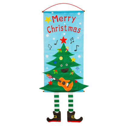 Christmas couplets curtains pull hanging flags window