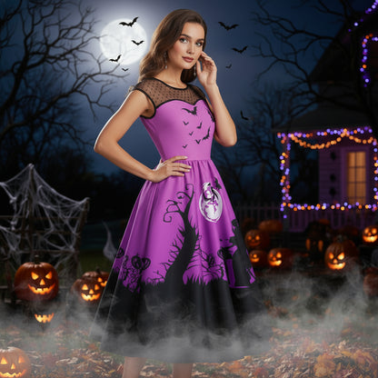 Halloween Print Big Dress Women