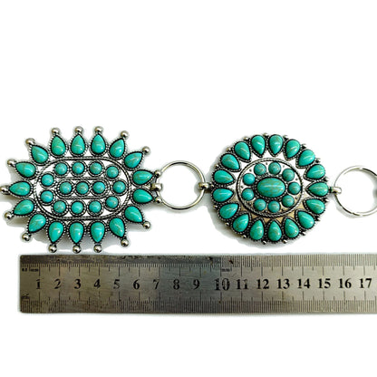 Women's Carved Vintage Turquoise Inlay Waist Chain
