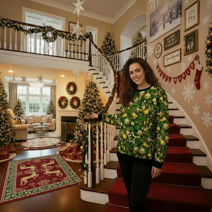 UGLY CHRISTMAS SWEATER Vacation Santa Elf Funny Womens Sweaters Tops Autumn Winter Clothing