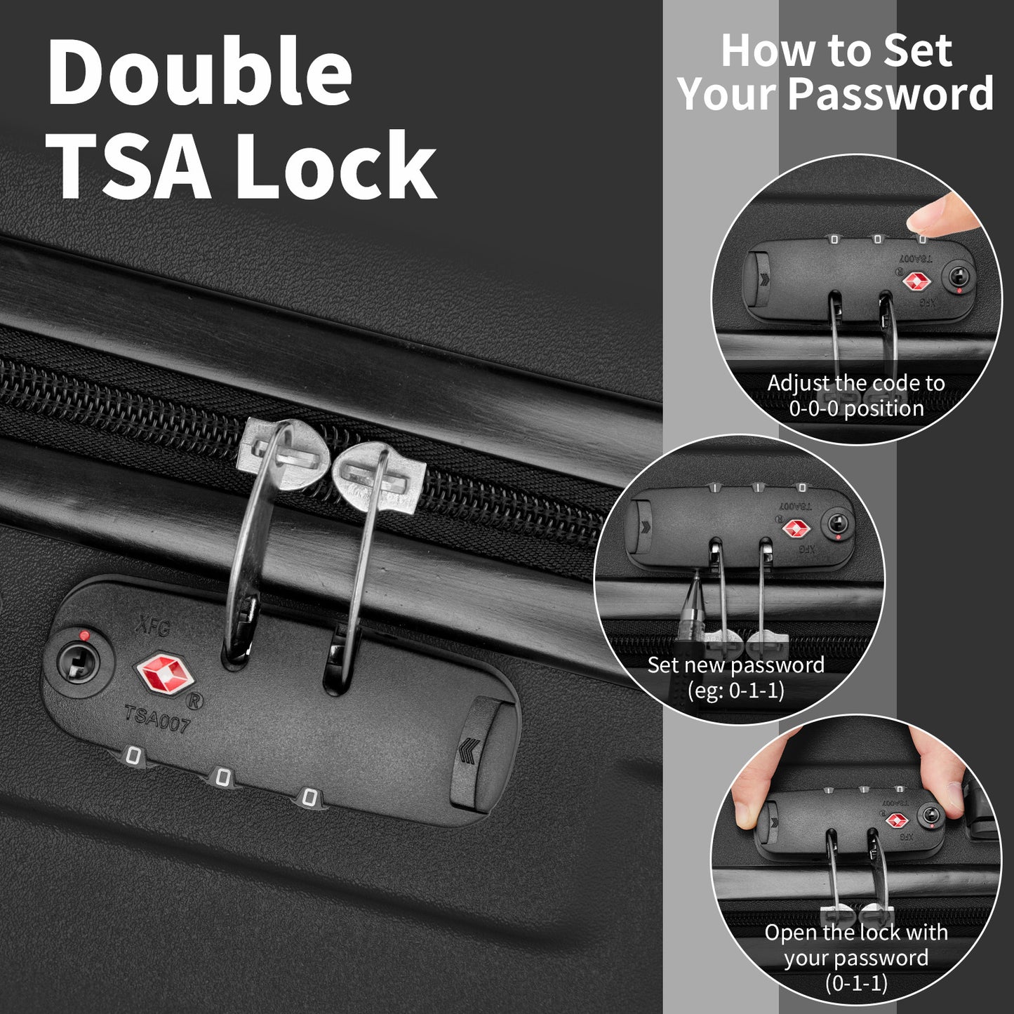 Three In One ABS PC Suitcase 20in 24in 28in Suitcase