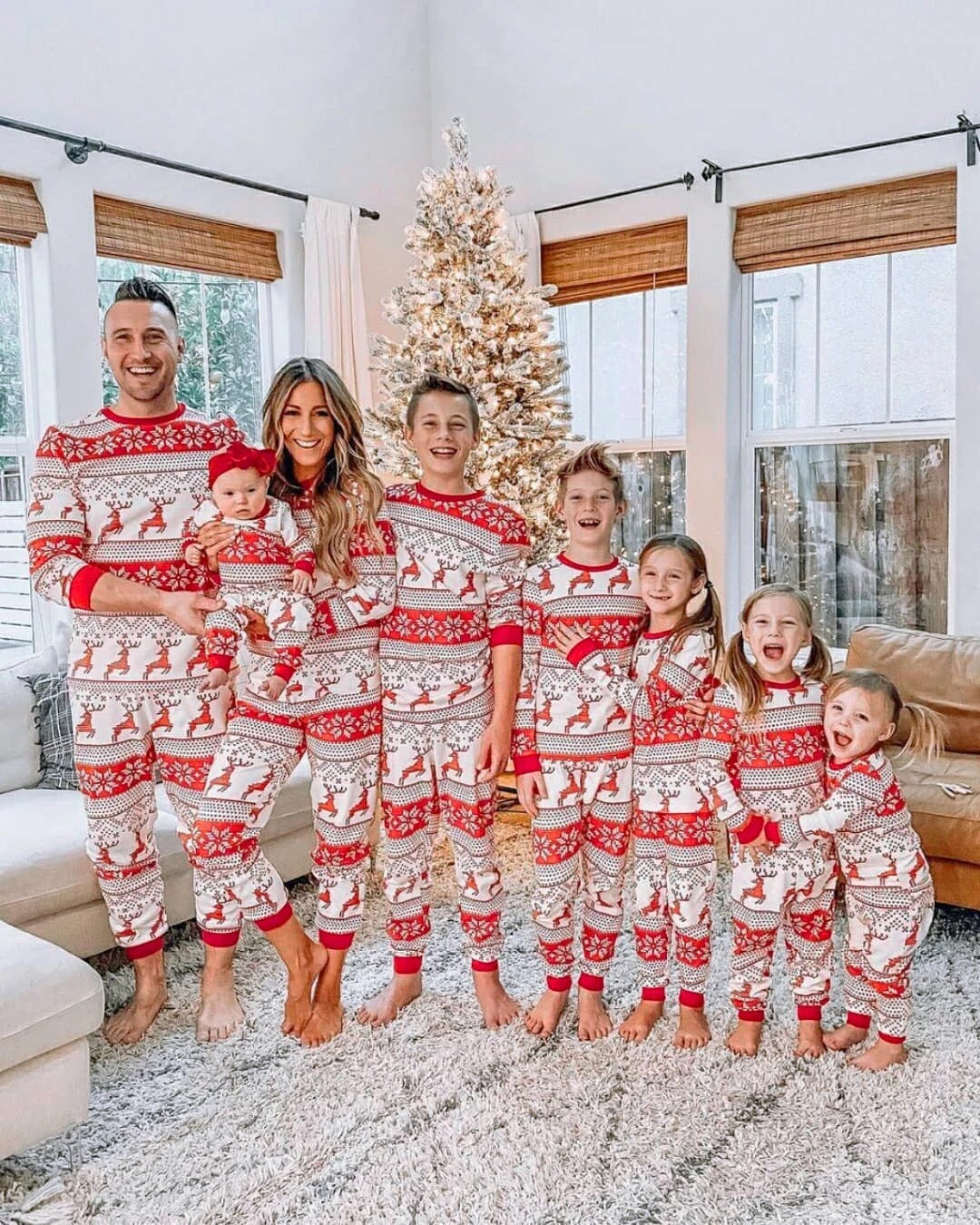 Cotton Blend Parent-child Clothing Christmas Pajamas Fall Family Set