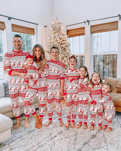 Cotton Blend Parent-child Clothing Christmas Pajamas Fall Family Set