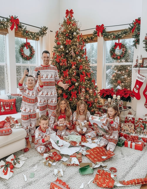 Cotton Blend Parent-child Clothing Christmas Pajamas Fall Family Set