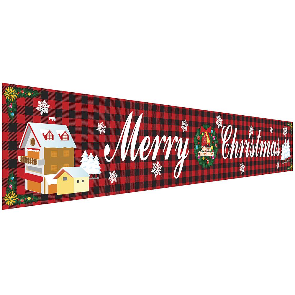 Christmas couplets curtains pull hanging flags window