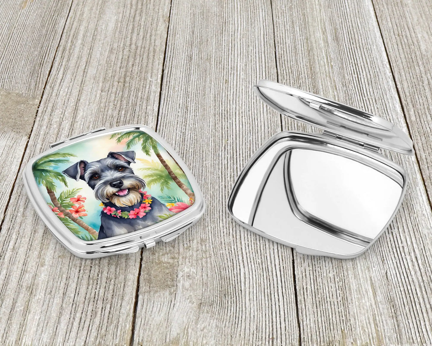 Schnauzer Luau Compact Mirror