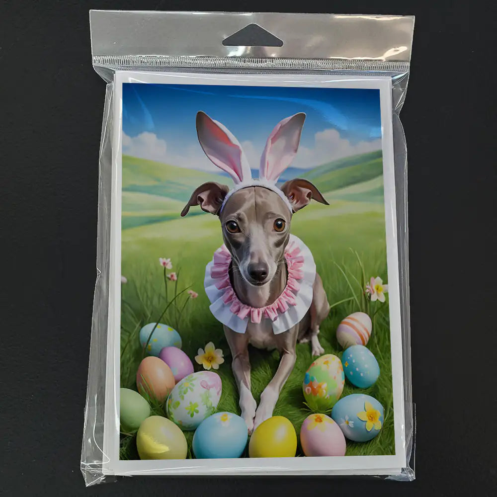 Italian Greyhound Easter Egg Hunt Greeting Cards Pack of 8