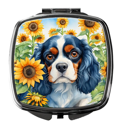 Cavalier Spaniel in Sunflowers Compact Mirror