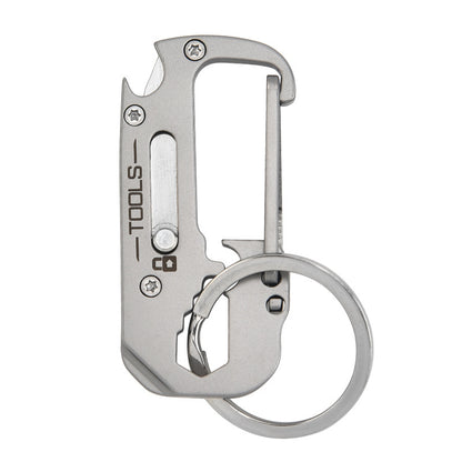 Multifunctional Stainless Steel Keychain With Pocket Knife