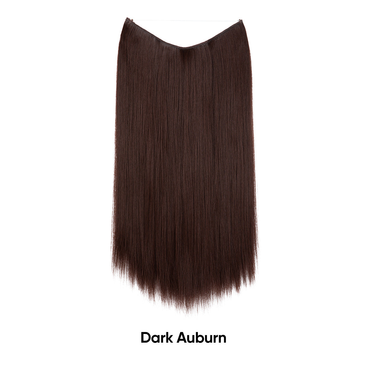 Black brown straight hair extension piece with invisible fishline base