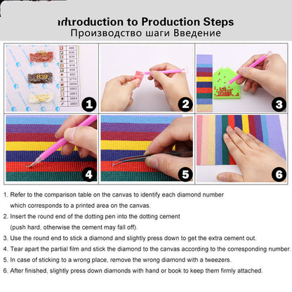 Diamond Painted Unicorn Embroidery Style