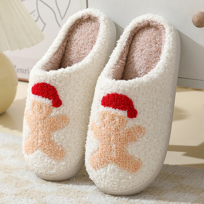 Christmas Home Cute Cartoon Santa Claus Cotton Slippers