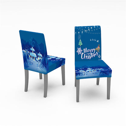 Christmas Decorative Digital Printing Universal All Inclusive Elastic Chair Cover