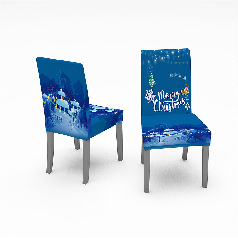 Christmas Decorative Digital Printing Universal All Inclusive Elastic Chair Cover