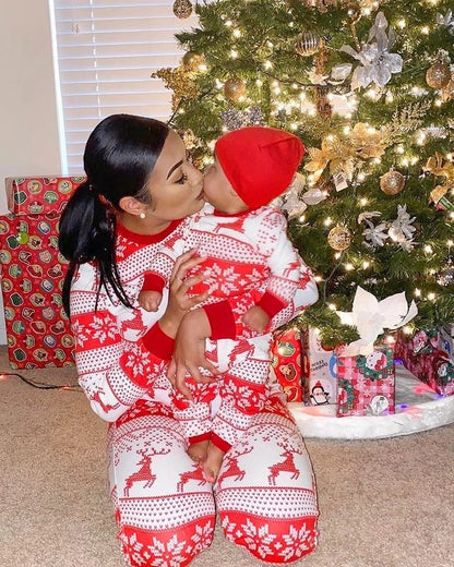 Cotton Blend Parent-child Clothing Christmas Pajamas Fall Family Set