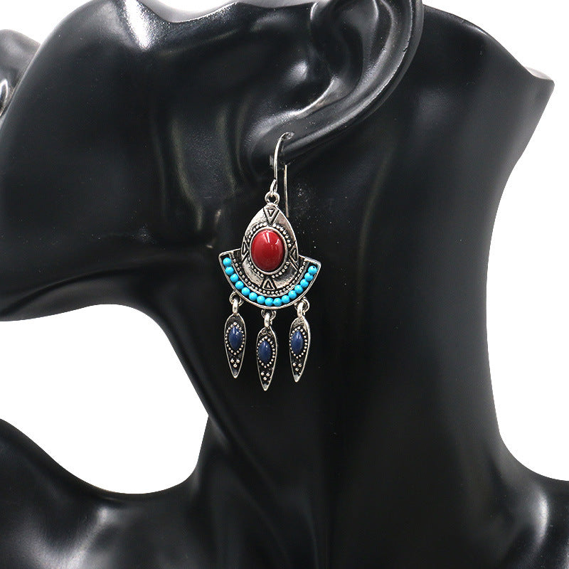 Women's Turquoise Accessories Alloy Tassel Long Earrings