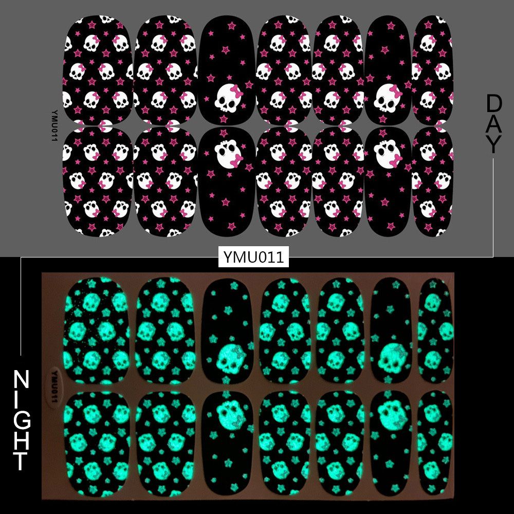 Luminous Halloween Skull Graffiti Sticker Set Of 12