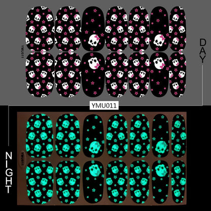 Luminous Halloween Skull Graffiti Sticker Set Of 12