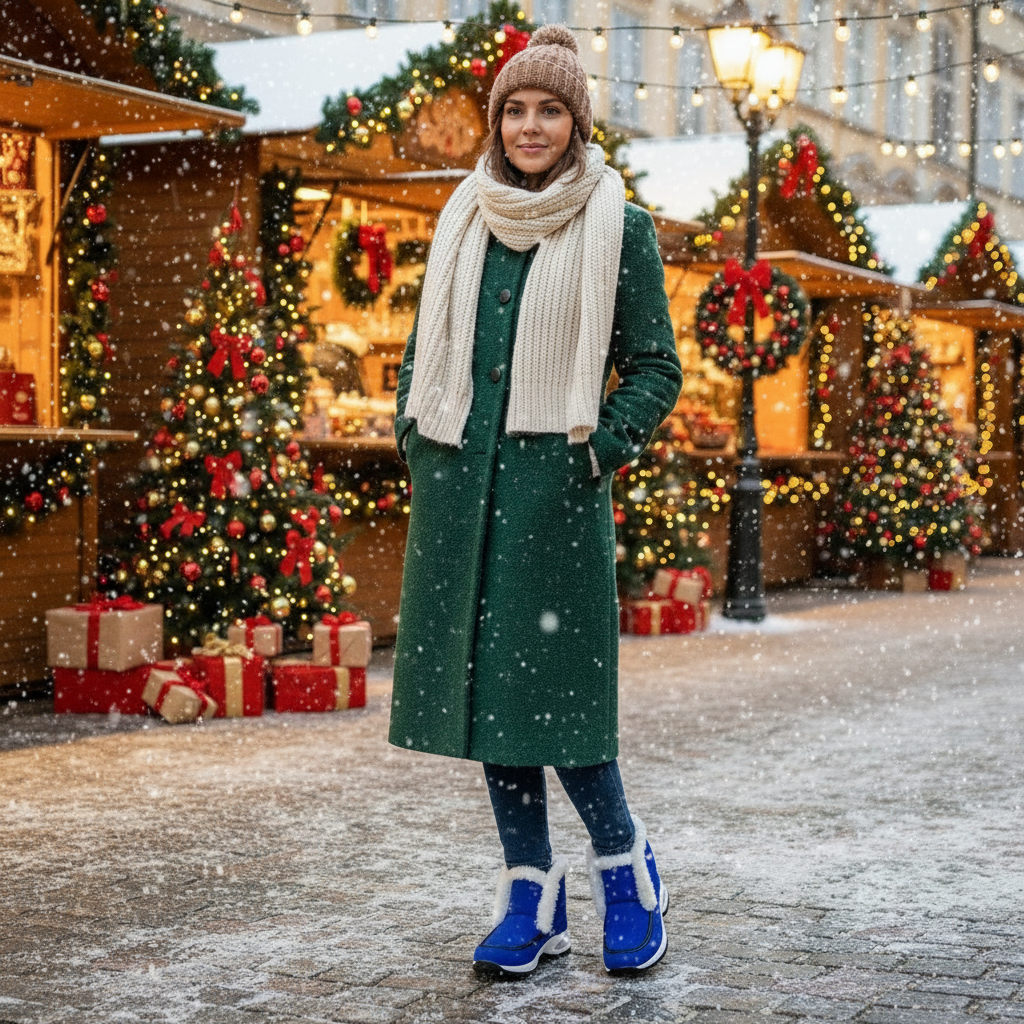 Winter Air-cushion Sole Snow Fashion Solid Leopard Print Platform Ankle Casual Keep Warm Shoes