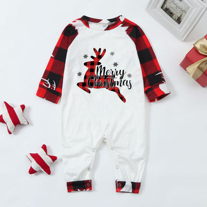 Christmas Deer Print Sleepwear Pajamas Parent-child Set
