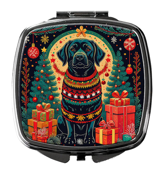 Black Labrador Retriever Christmas Compact Mirror