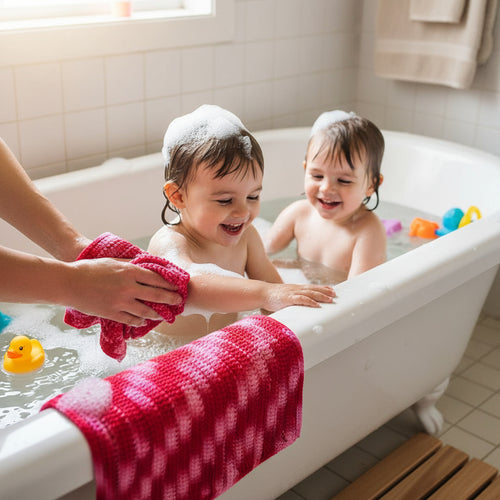 HandMade Cotton Dish Cloths 3 Tone Reds