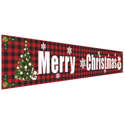 Christmas couplets curtains pull hanging flags window