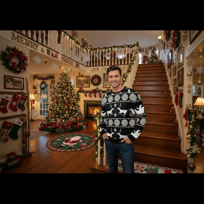 UGLY CHRISTMAS SWEATER Vacation Santa Elf Funny Womens Sweaters Tops Autumn Winter Clothing