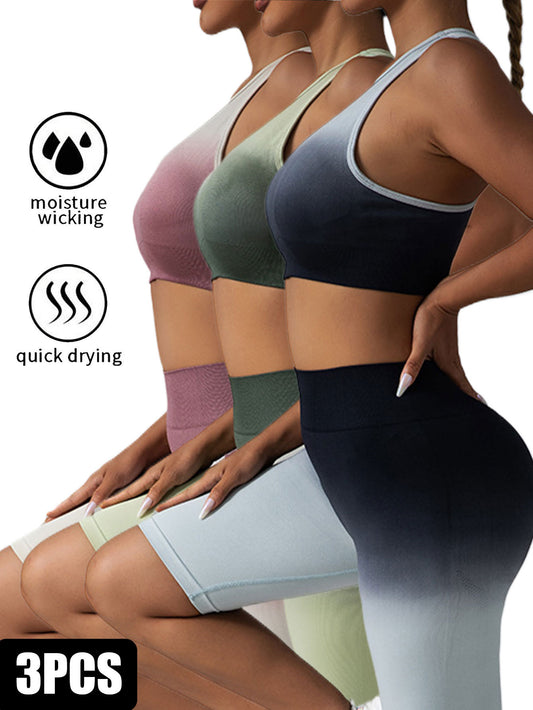 3 Pack Medium Support Sports For Women Racerback Padded Workout Gym Yoga Running Bras