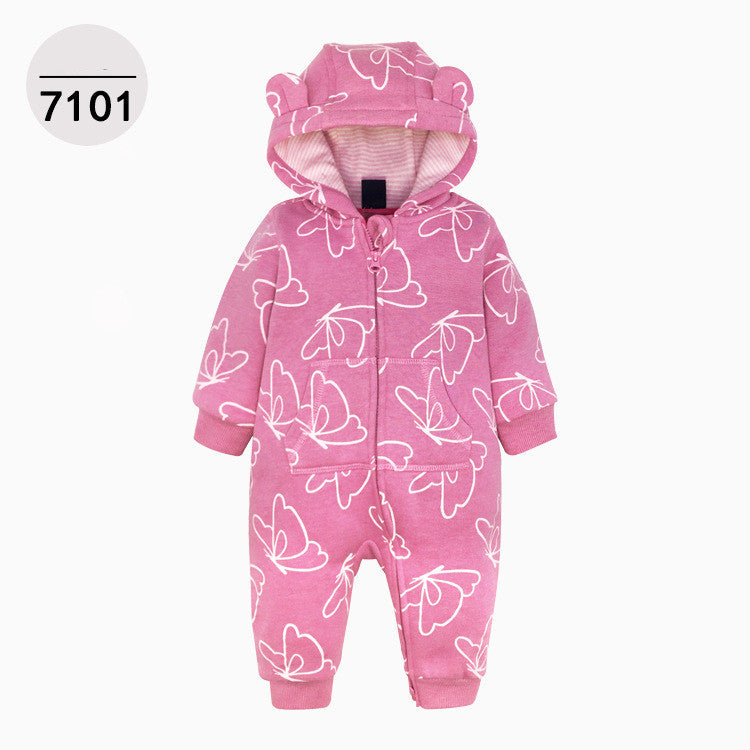 Double Layer One-piece Zipper Hooded Sweater For Children
