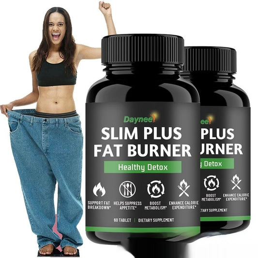 Black Dayneel fat burner supplement bottle with green label and cap, shown with 2 bottles