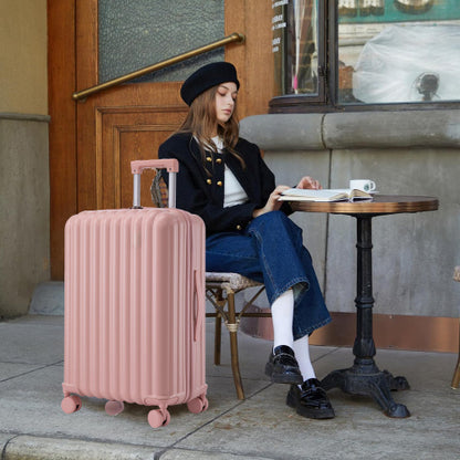 20  24  28  3 Pcs  Set In ABS Spinner Wheel Luggage, Carry On Suitcase, With Cup Holder & USB Port  Phone Holder