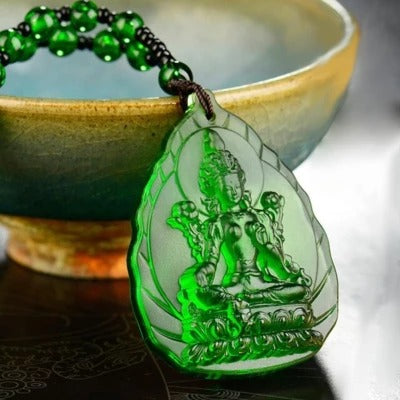 Glass pendant Buddha statue
