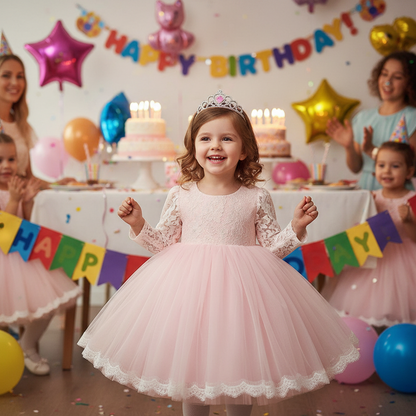 Lace princess dress girls summer dress