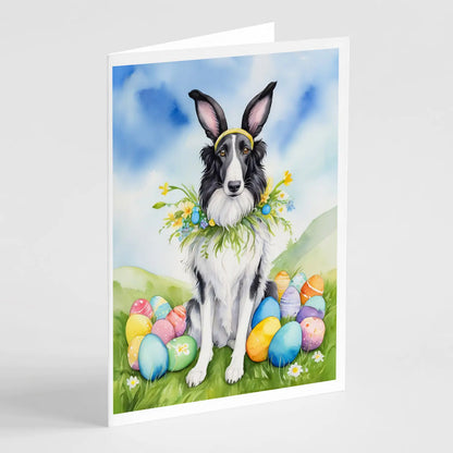 Borzoi Easter Egg Hunt Greeting Cards Pack of 8
