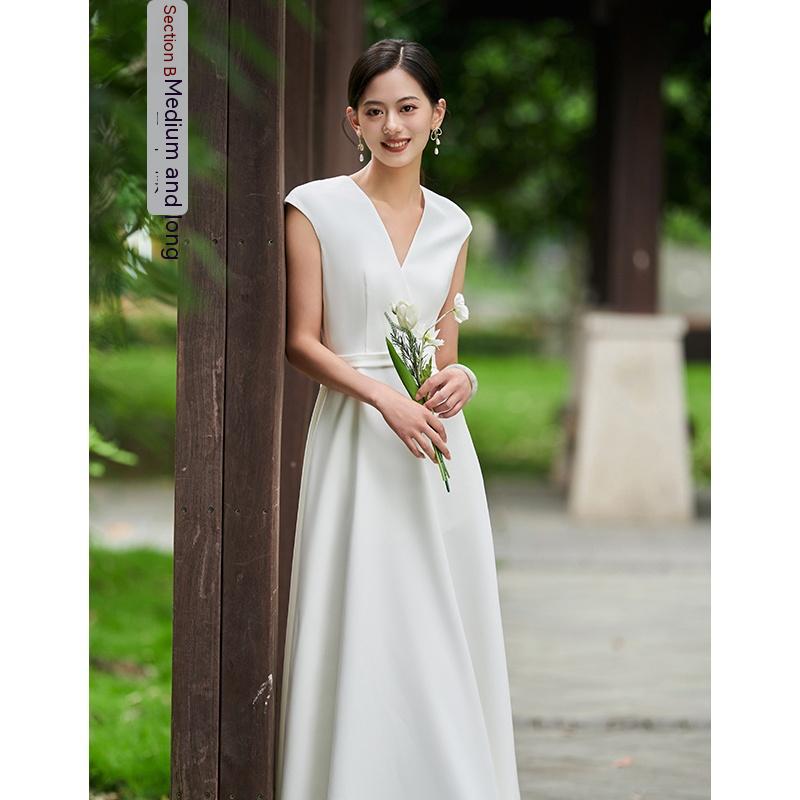 White Bridesmaid Dress Daily Style Formal Dress