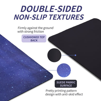 Blue TPE yoga mat with double-sided non-slip textures and cushioned back