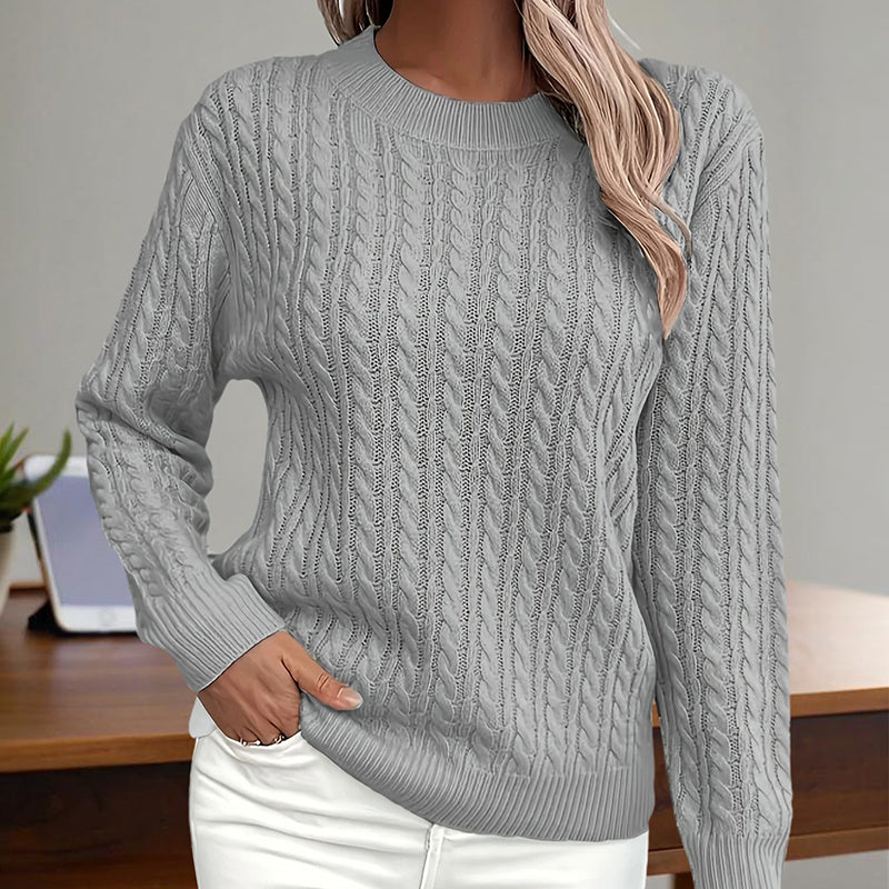 Women's Textured Long Sleeve Sweater Crewneck Pullover Dressy Casual Outfits