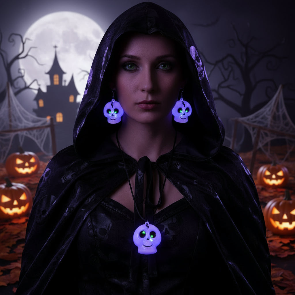 Halloween Led Cat Pendant Glow Necklace