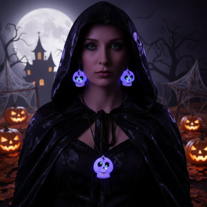 Halloween Led Cat Pendant Glow Necklace