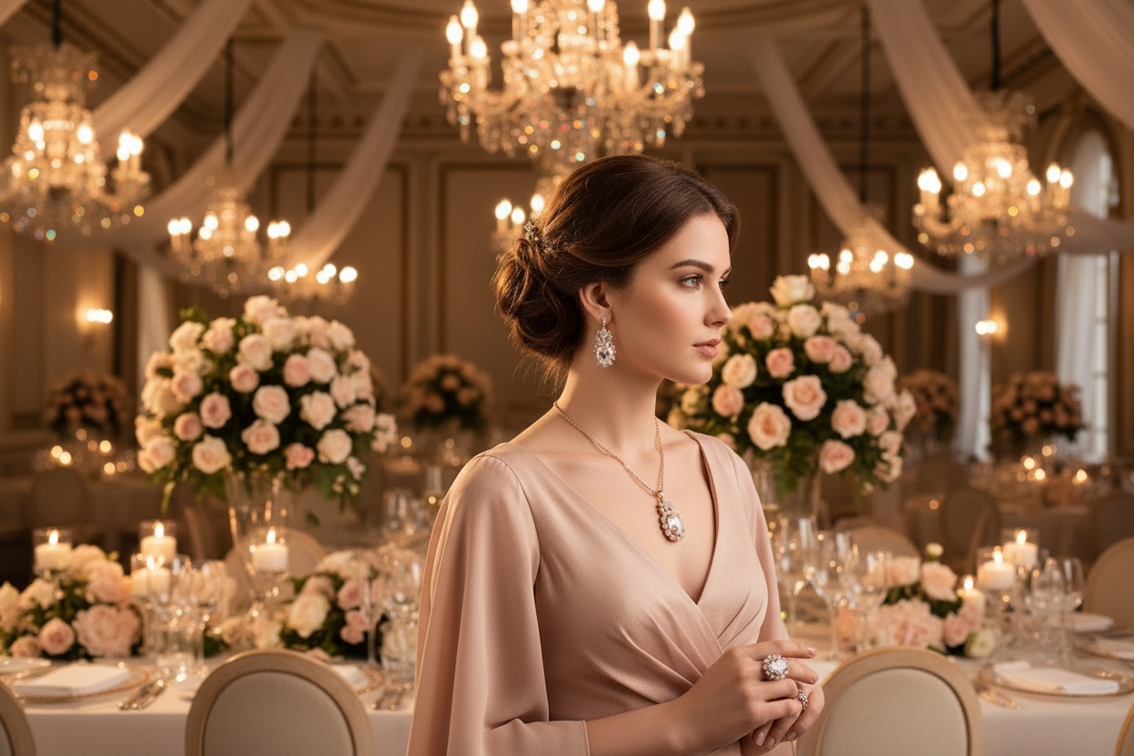 Water drop crystal bridal jewelry set with teardrop pendant necklace