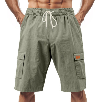 Loose And Leisure Solid Color Linen Drawstring Shorts