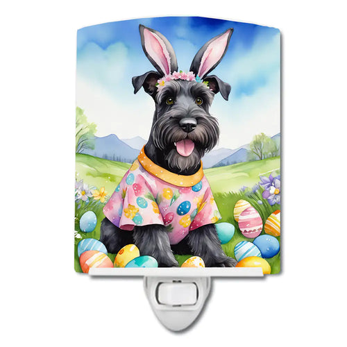 Schnauzer Easter Egg Hunt Ceramic Night Light