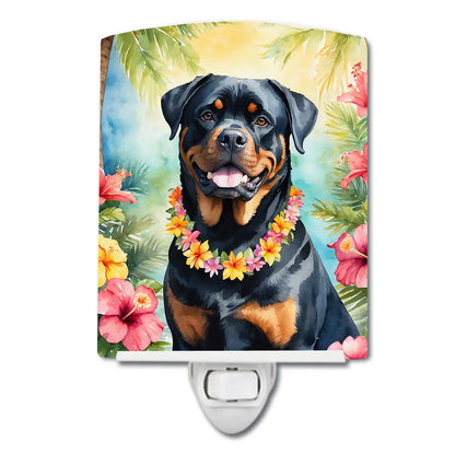 Rottweiler Luau Ceramic Night Light