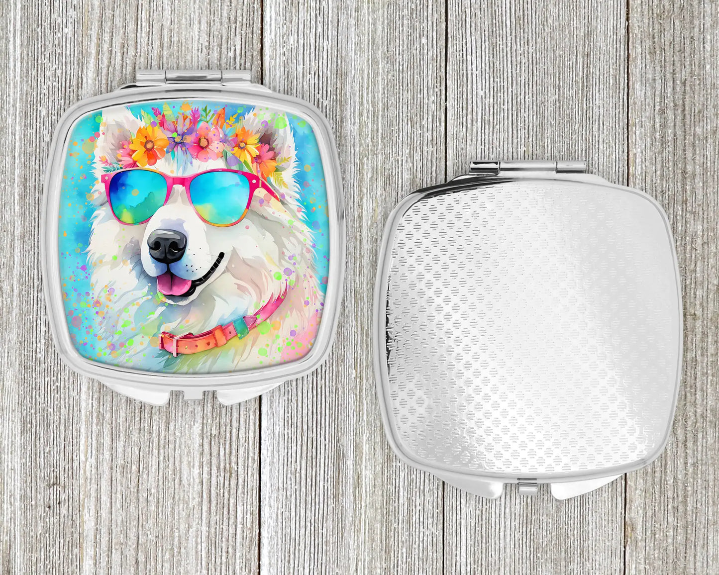 Samoyed Hippie Dawg Compact Mirror